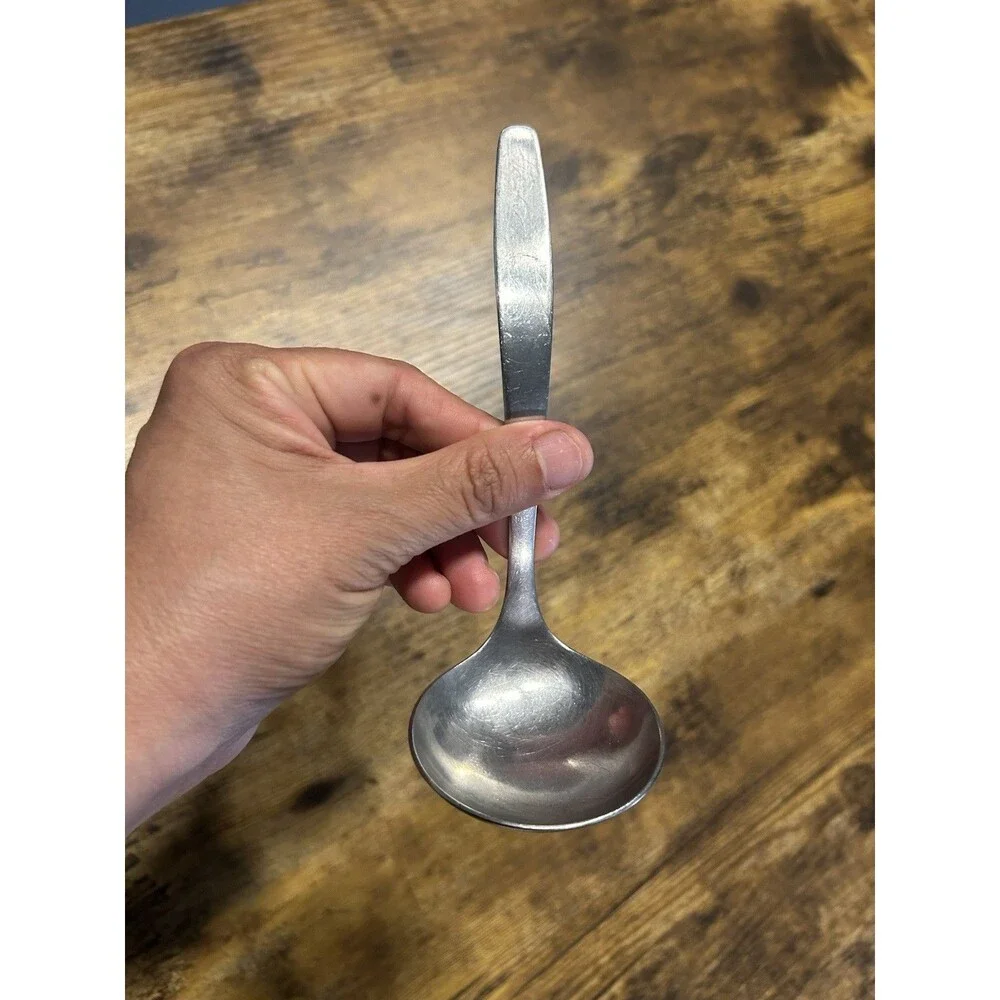 Vintage Pintinox Italy 18/10 Stainless Steel Round Cream Soup Spoon Ladle